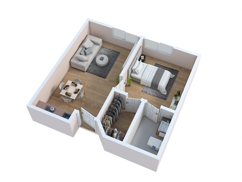 bedroom floor plan an in 3d